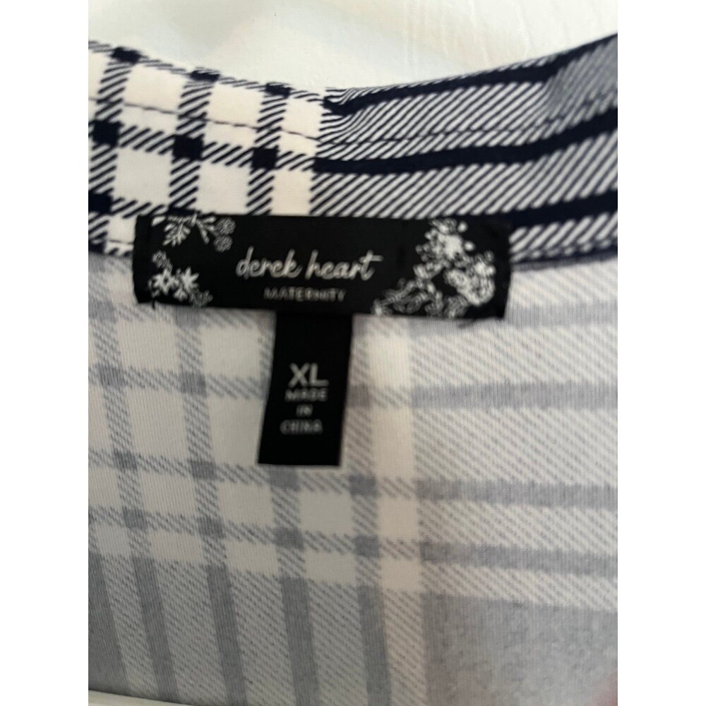 Ava & Viv Black and White Plaid Shirt Dress - Picture 2 of 7